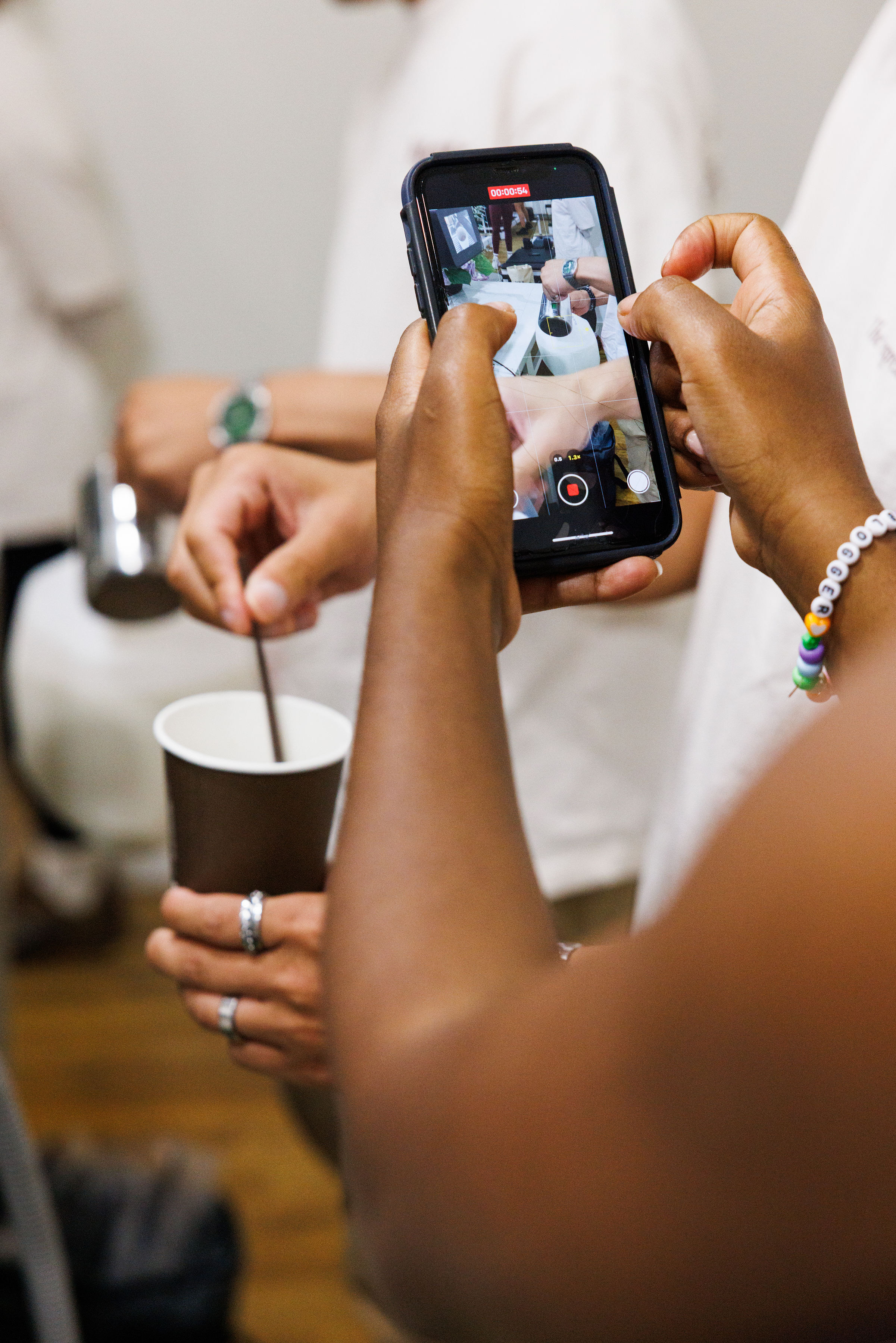 Guest filming the coffee experience