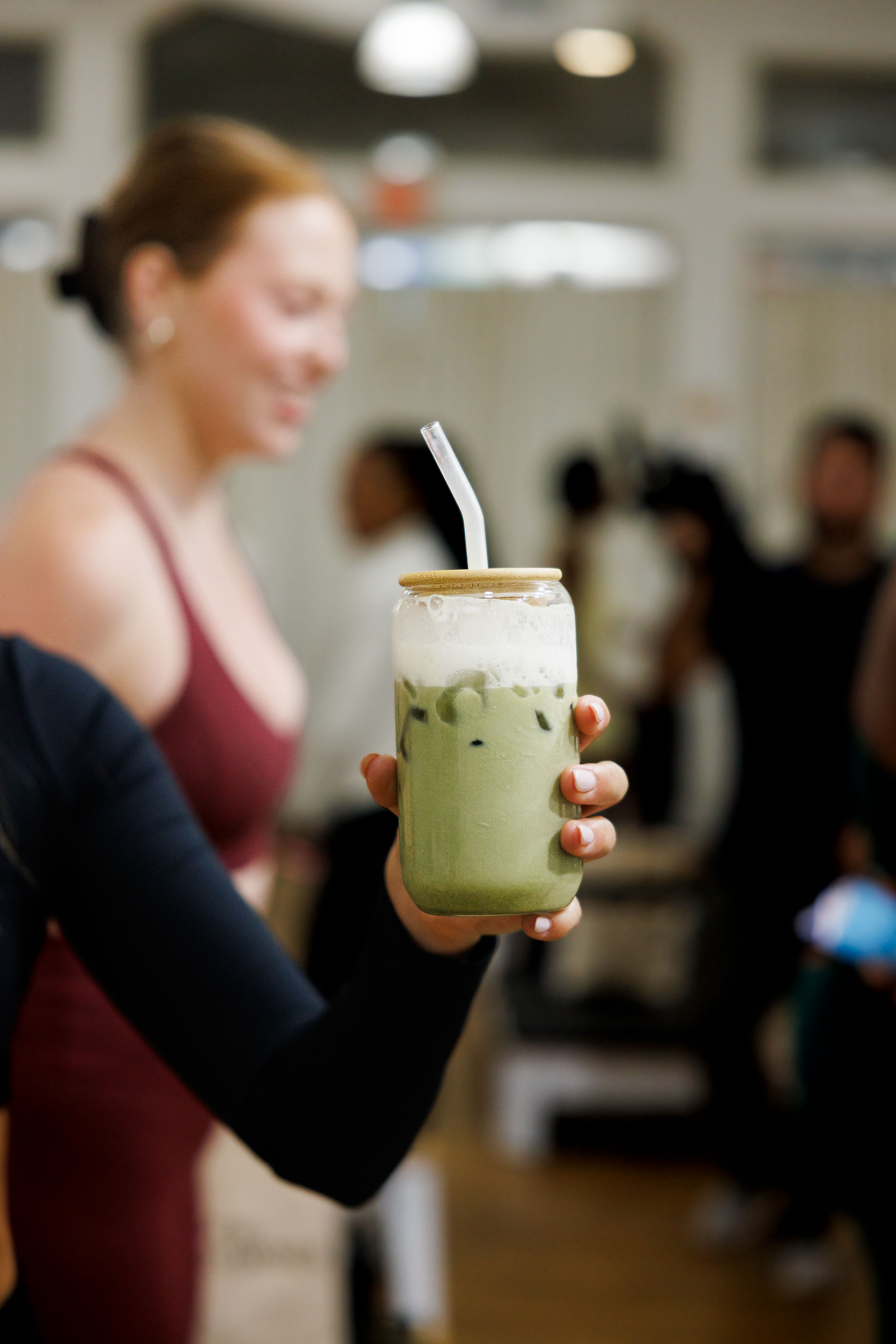 Guest enjoying TwinShot matcha